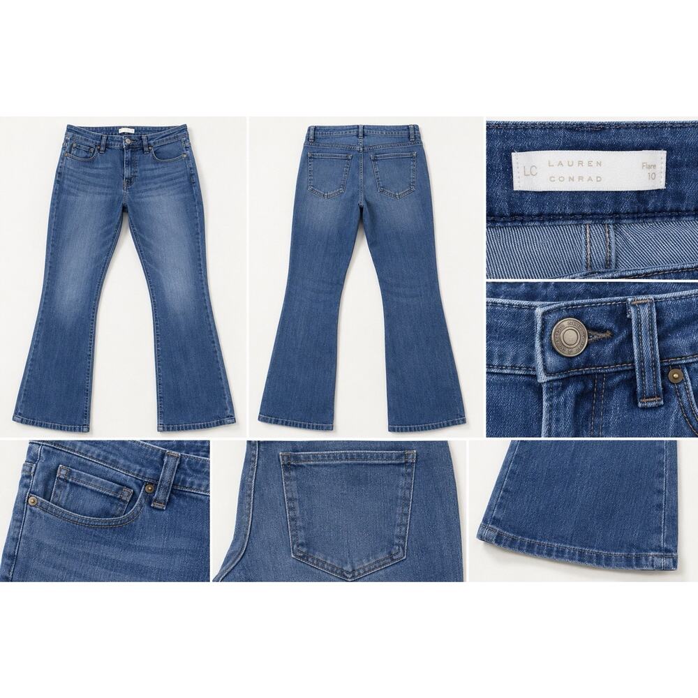 Lauren Conrad LC Flare Jeans Women’s 10 Medium Wash Stretch Denim Y2K - Picture 3 of 6